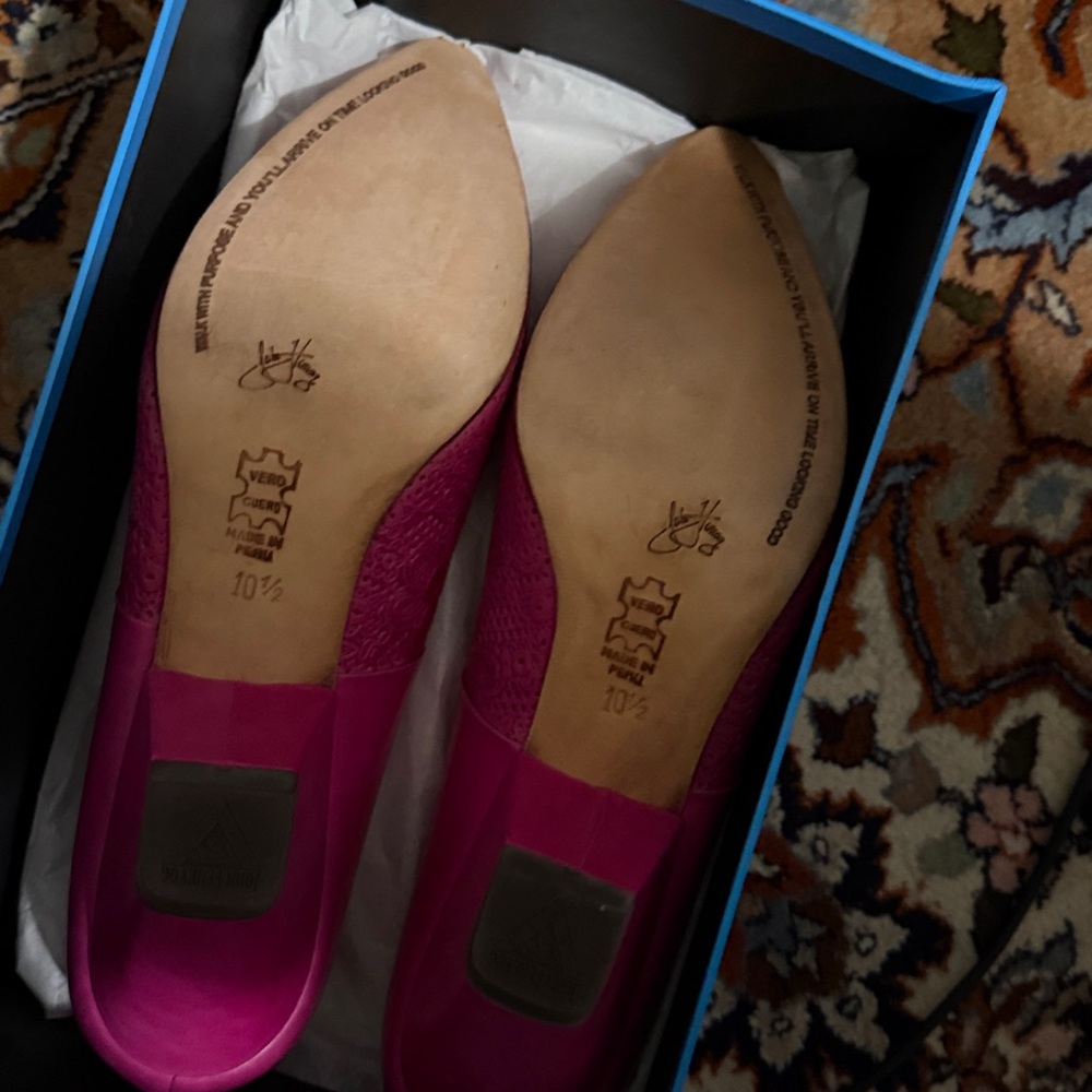 NIB john fluevog Ambition heel pink floral 10.5 M - Picture 5 of 7
